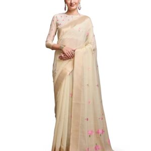white saree for women