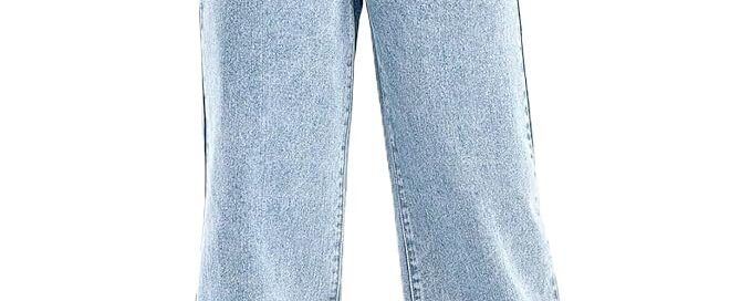 blue wide leg jeans